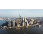 ویدیو استوک نمای هوایی شلوغ نیویورک با پهپاد