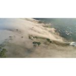 ویدیو استوک نمای هوایی از شهر کیپ تاون در ساعت طلایی